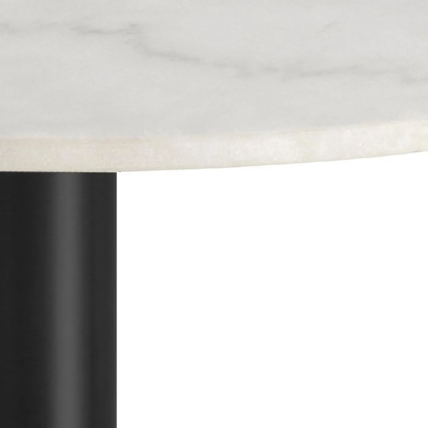 Eettafel Menno Marmer Wit Ø105cm Zwart Onderstel - Giga Living