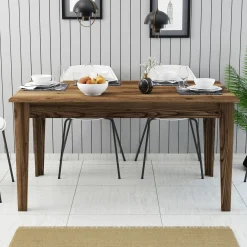 Eettafel Milan Walnoot met Opbergruimte 145cm