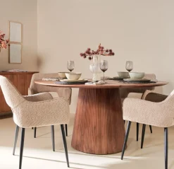 Eettafel Mokka Lichtbruin Ø120cm - Giga Meubel