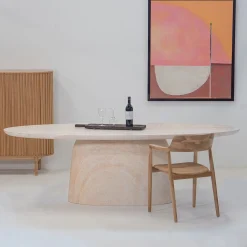 Eettafel Myrna Ovaal Travertin 300cm - Giga Meubel
