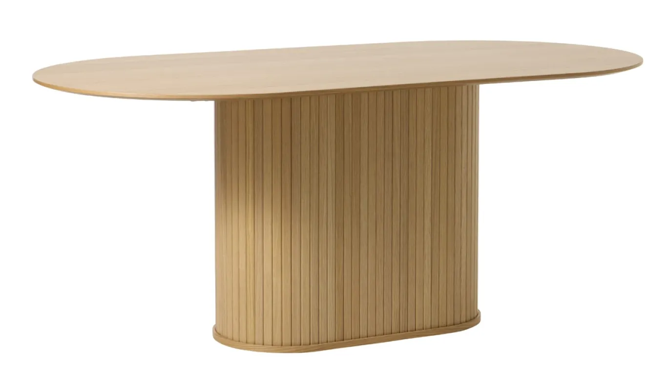 Eettafel Nola Ovaal Naturel Eiken 95x180cm - Giga Living