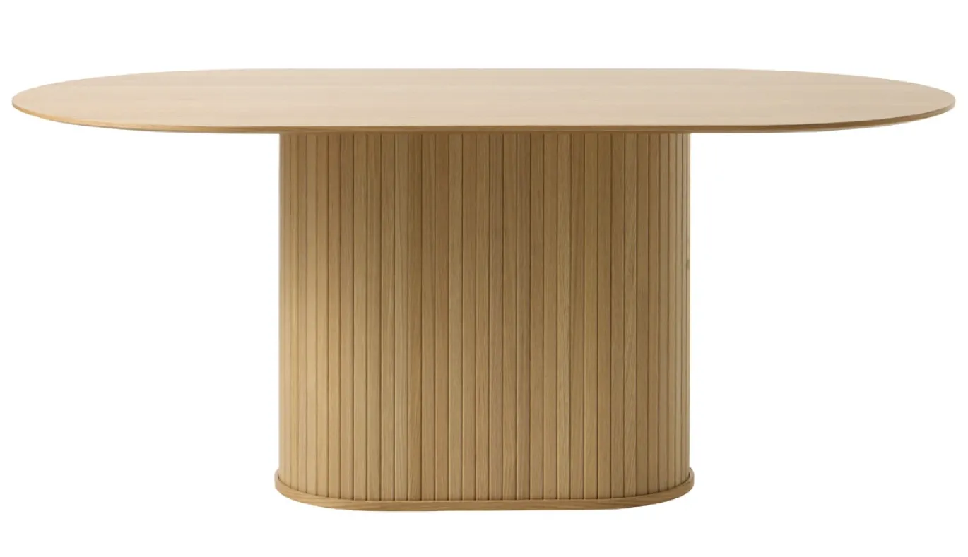 Eettafel Nola Ovaal Naturel Eiken 95x180cm - Giga Living