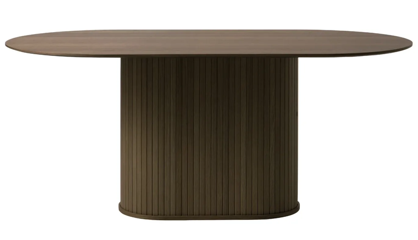 Eettafel Nola Ovaal Smoked Eiken 95x180cm - Giga Living