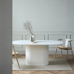 Eettafel Nola Ovaal Wit 95x180cm - Giga Living
