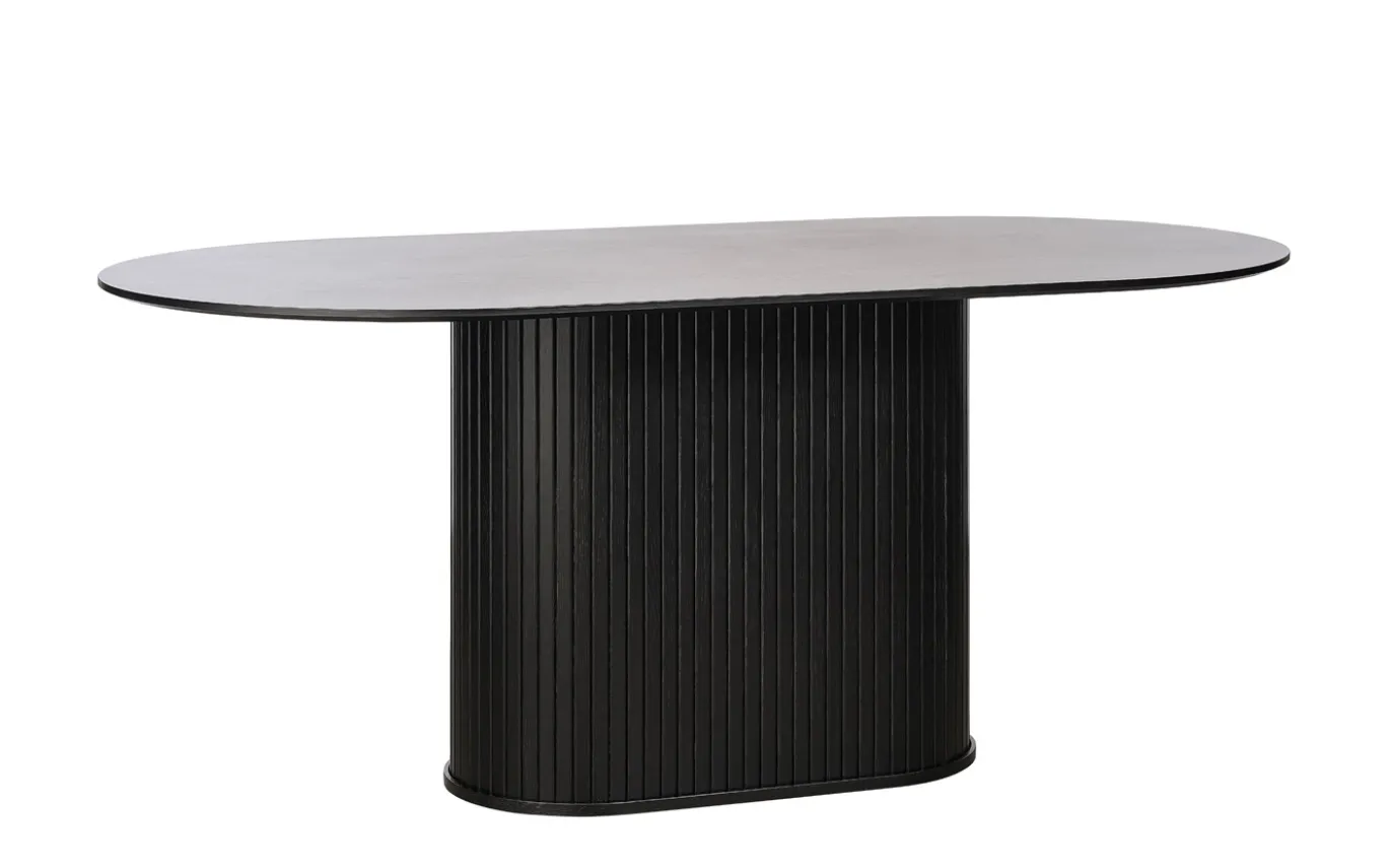 Eettafel Nola Ovaal Zwart Eiken 95x180cm - Giga Living