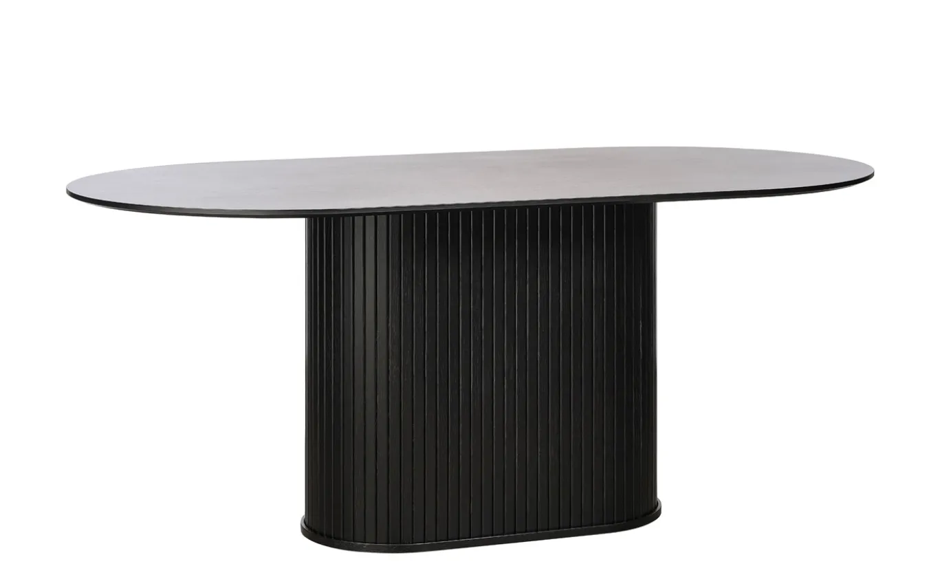Eettafel Nola Ovaal Zwart Eiken 95x180cm - Giga Living