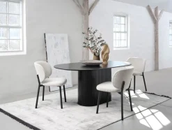 Eettafel Nola Ovaal Zwart Eiken 95x180cm - Giga Living