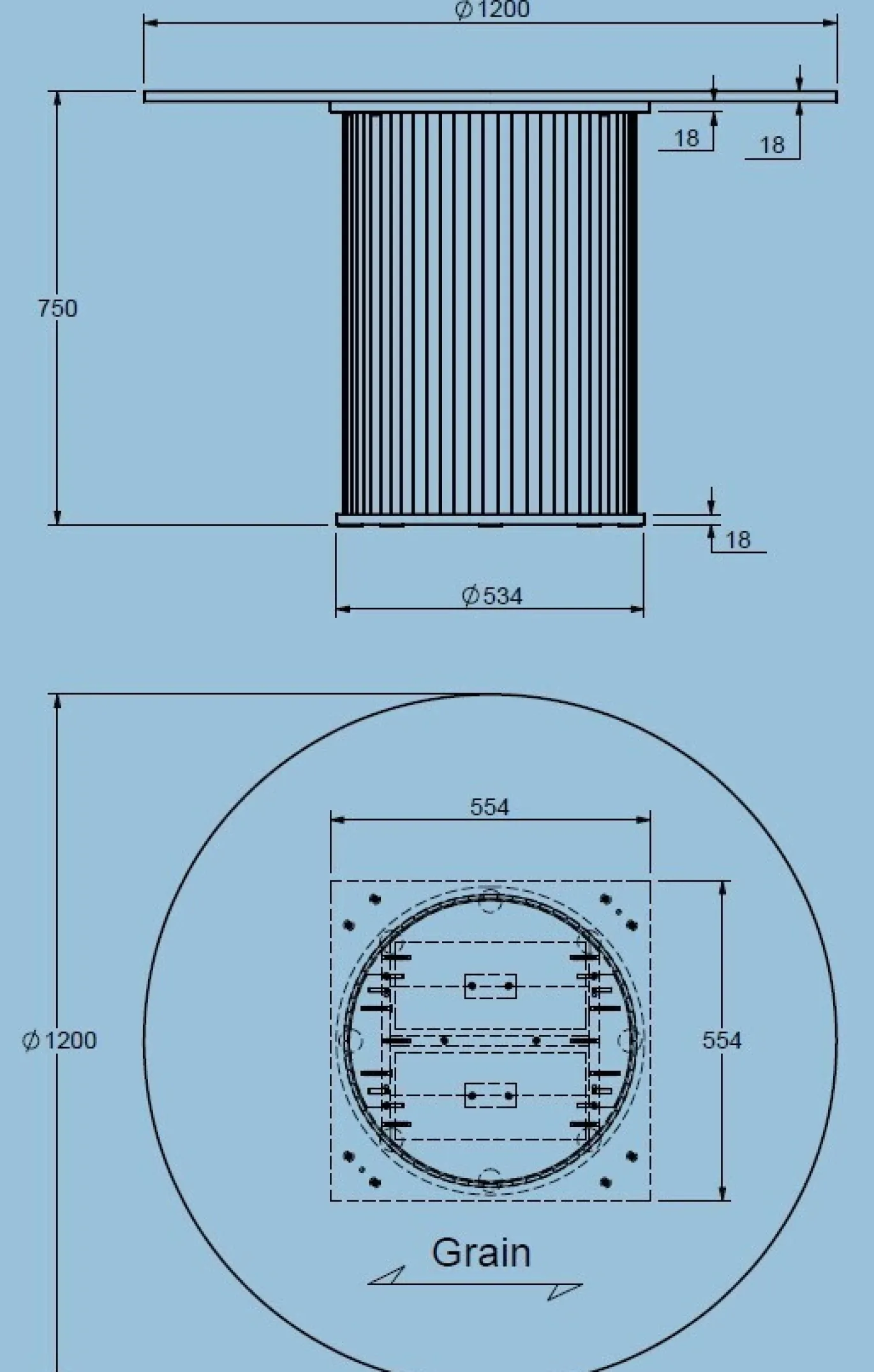 Eettafel Nola Zwart Ø120 cm - Giga Living