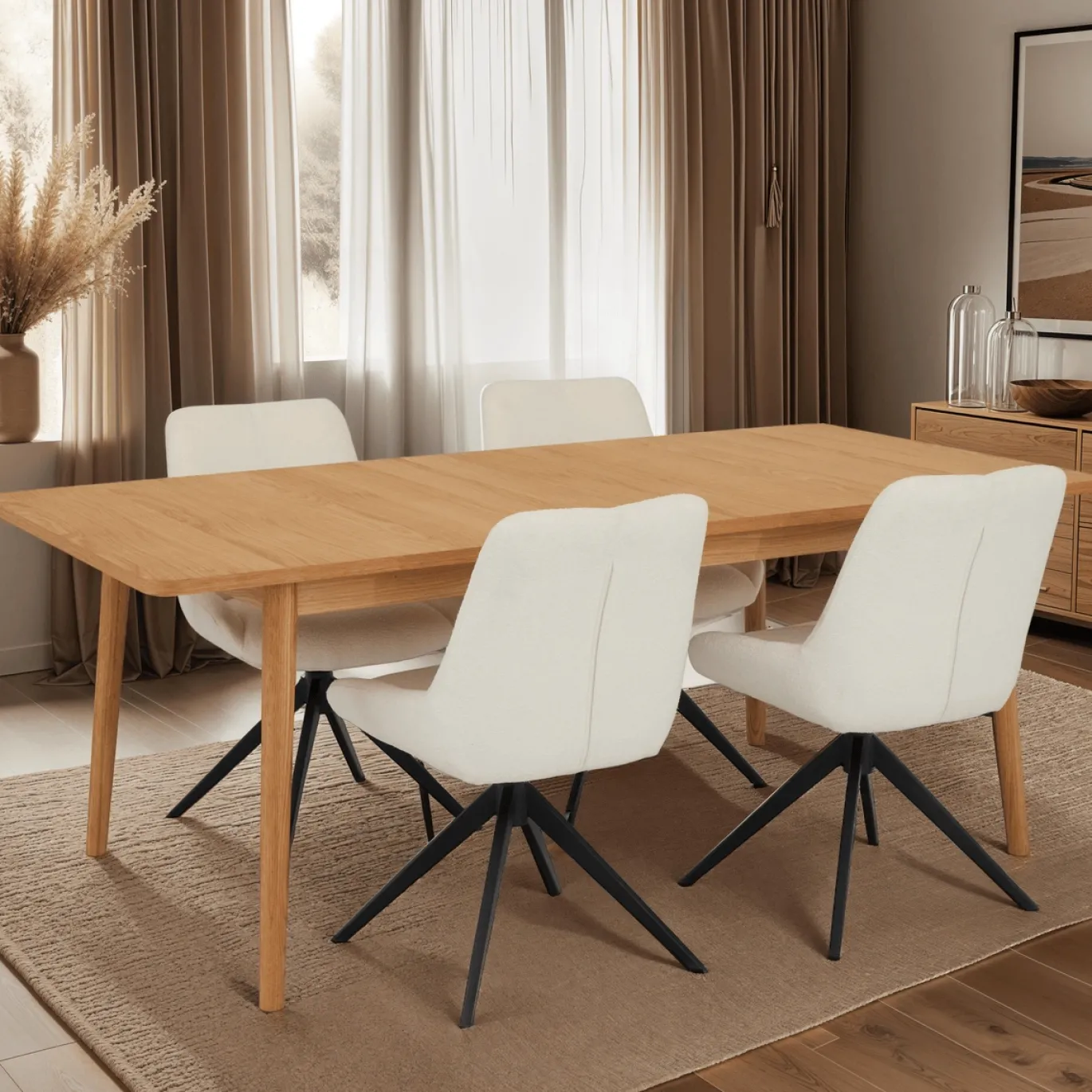 Eettafel Nyborg Uitschuifbaar Naturel Oil 200-300cm - Giga Meubel