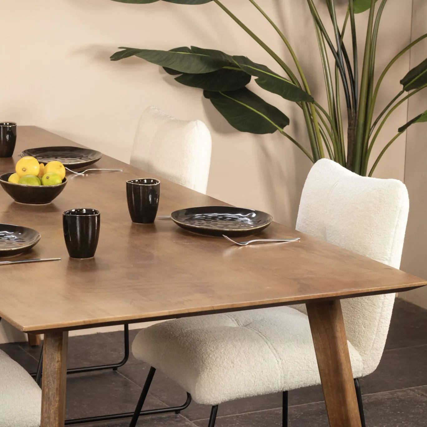 Eettafel Oslo Mangohout Naturel 200cm - Giga Meubel