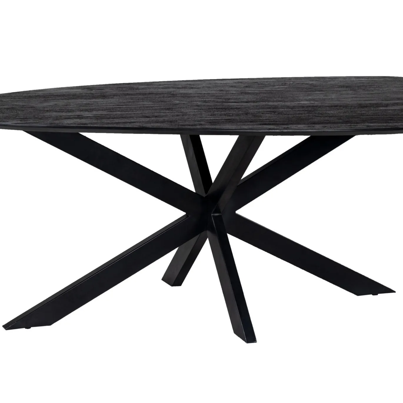 Eettafel Owen Kiezel Zwart Matrix-poot 200cm - Giga Meubel