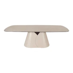 Eettafel Quinn Travertinlook Deens Ovaal 250cm - Giga Meubel