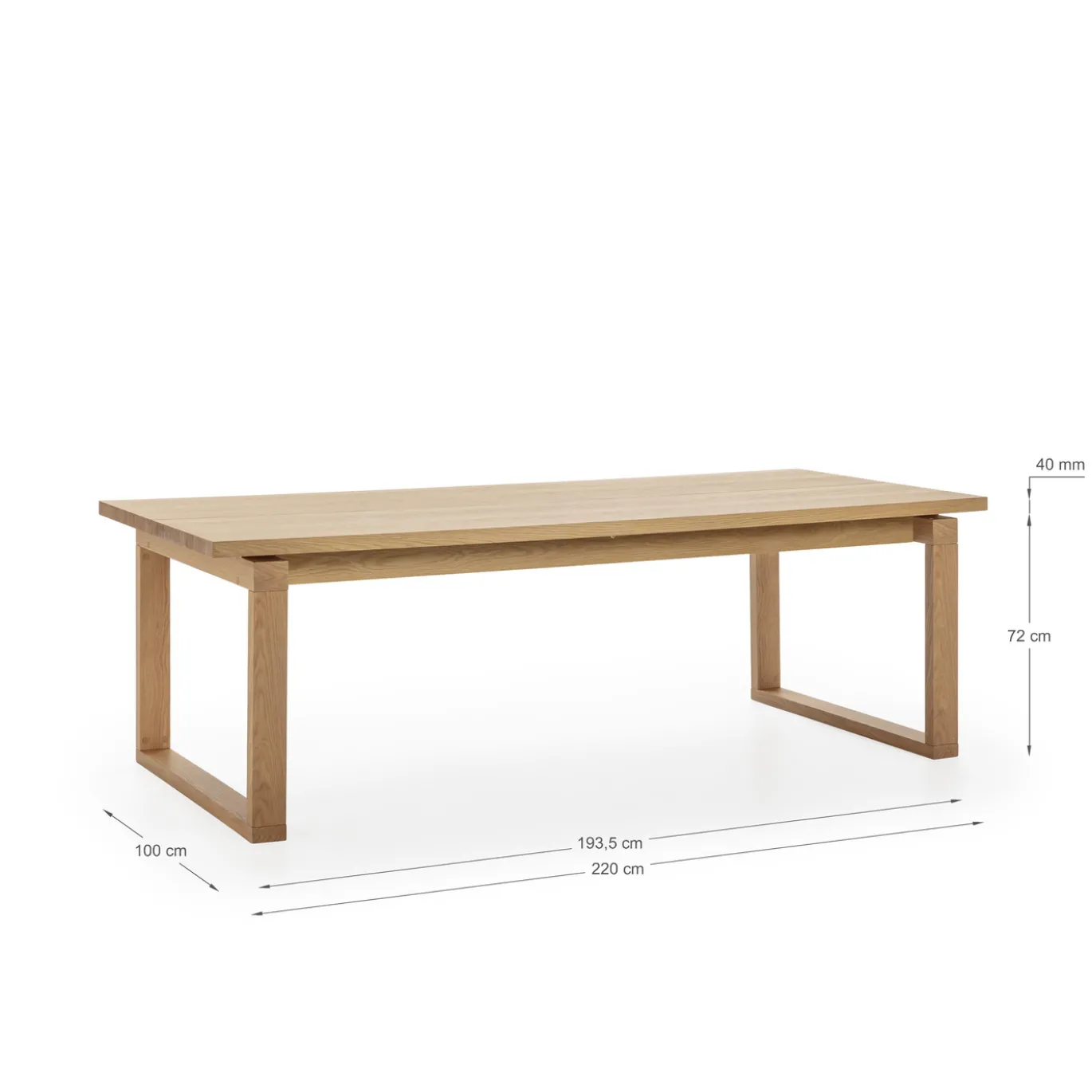 Eettafel Rina 220cm Eiken - Giga Meubel