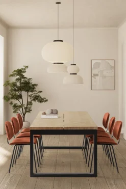 Eettafel Rina 220cm Eiken Zwart - Giga Meubel
