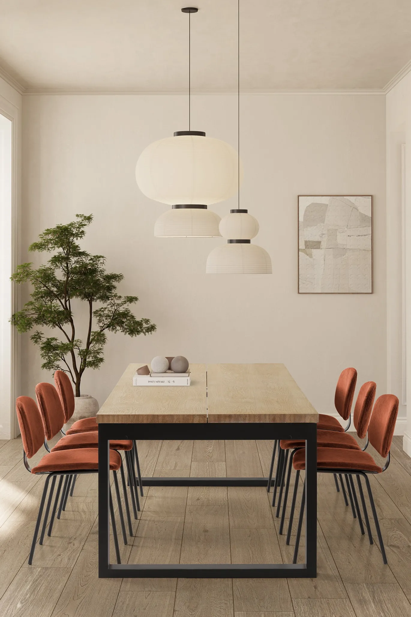 Eettafel Rina 220cm Eiken Zwart - Giga Meubel