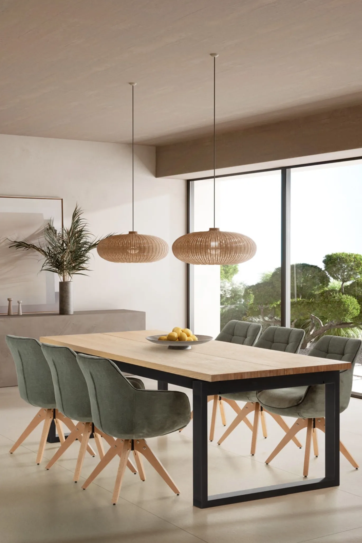 Eettafel Rina 220cm Eiken Zwart - Giga Meubel