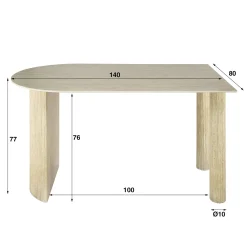 Eettafel Romano Arch 1-side 140cm Keramiek Travertin - Giga Meubel
