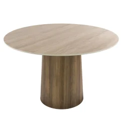 Eettafel Romano Centro Rond Ø120cm 3d Keramiek Travertin - Giga Meubel