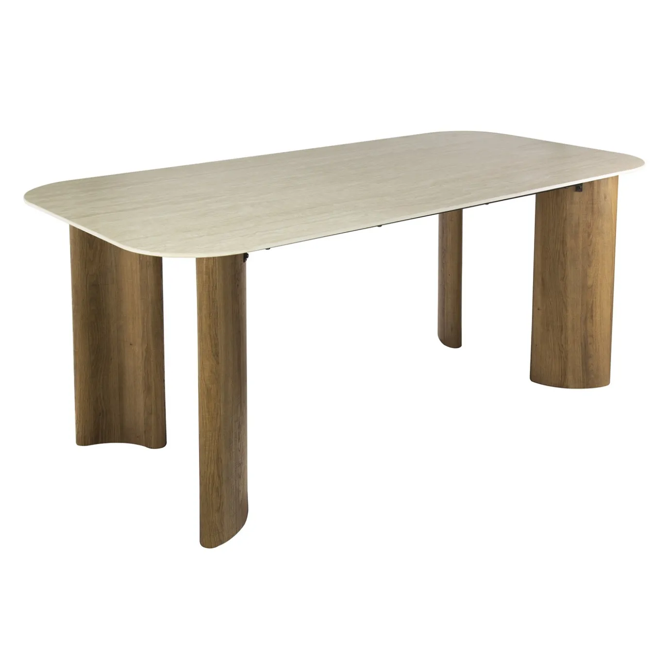 Eettafel Romano Curvo 3D Keramiek Travertin 180cm - Giga Meubel