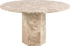 Eettafel Rovan Marmer Bruin Latte Ø130x75cm - Giga Living