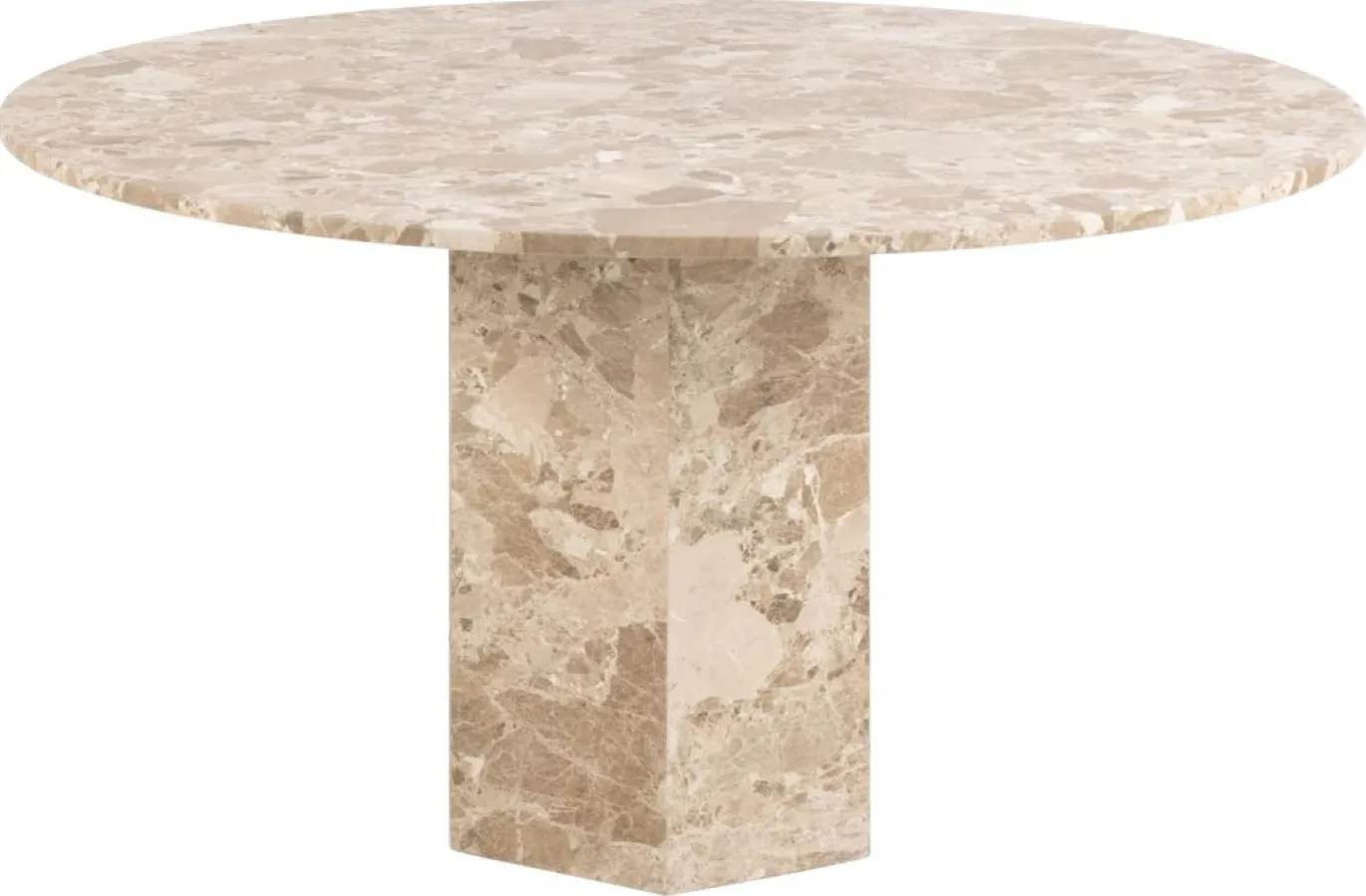 Eettafel Rovan Marmer Bruin Latte Ø130x75cm - Giga Living