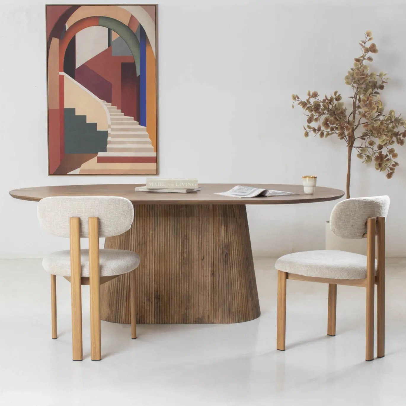 Eettafel Salvador Naturel Ovaal 160cm - Giga Meubel