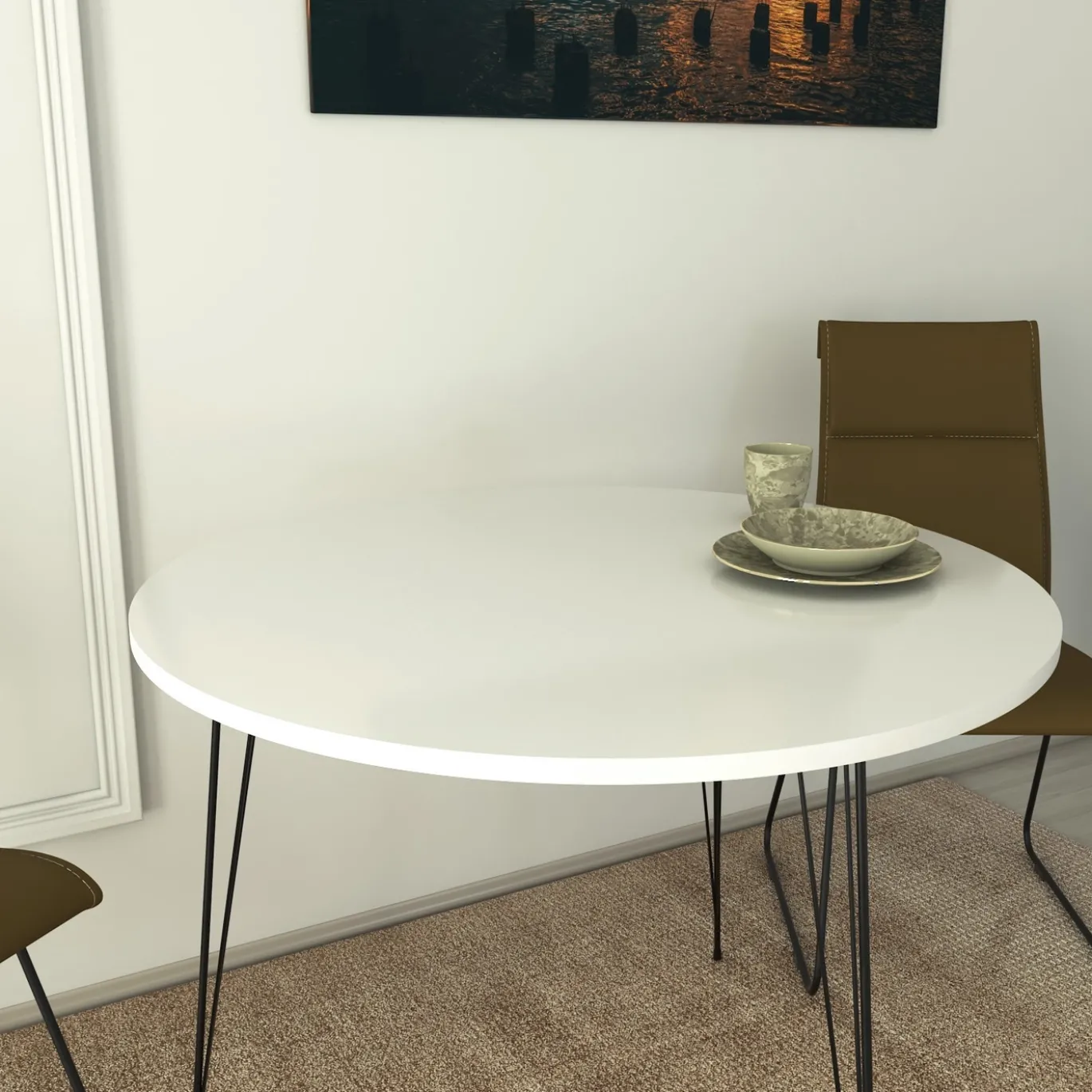 Eettafel Sandalf Wit Ø90cm