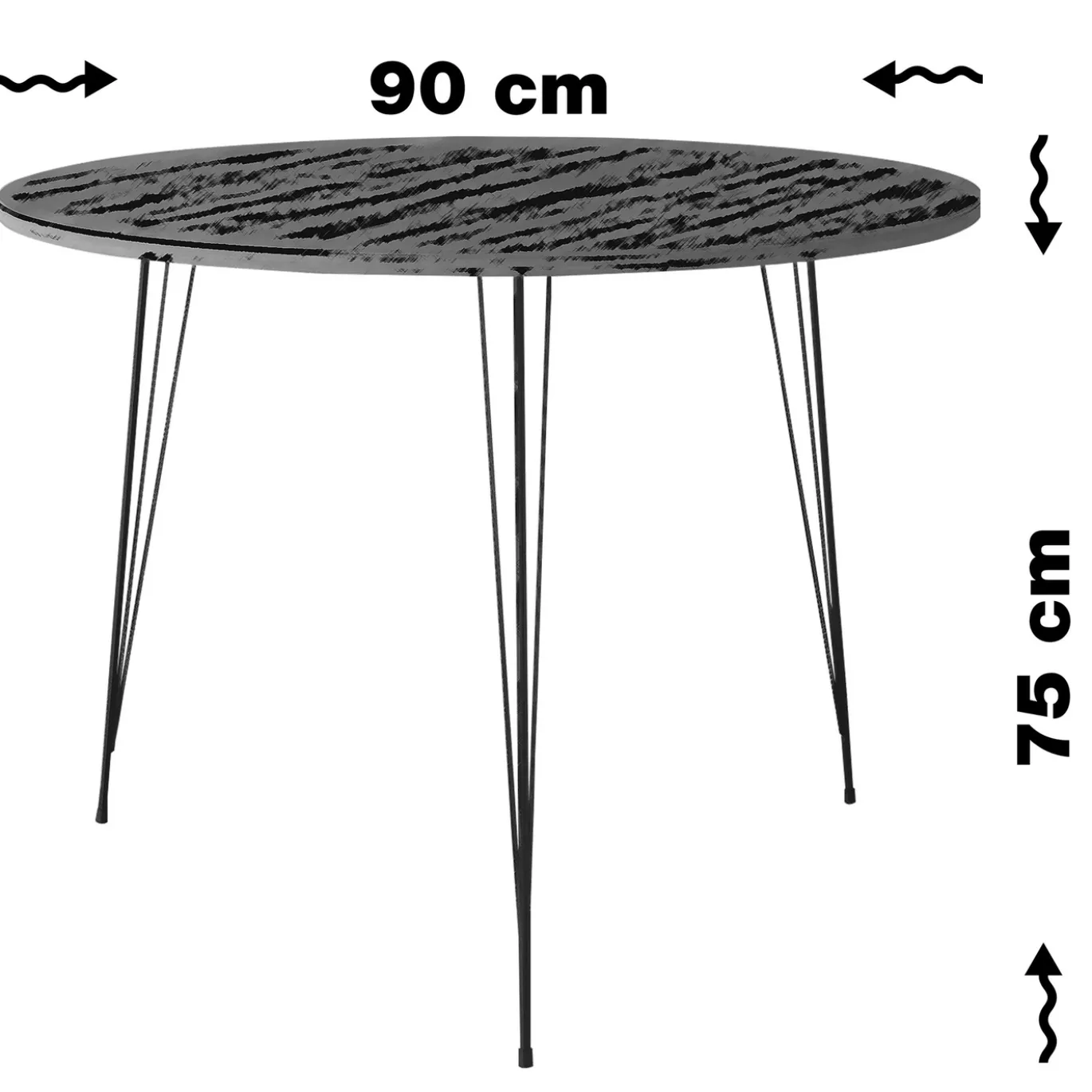 Eettafel Sandalf Wit Marmerlook Ø90cm