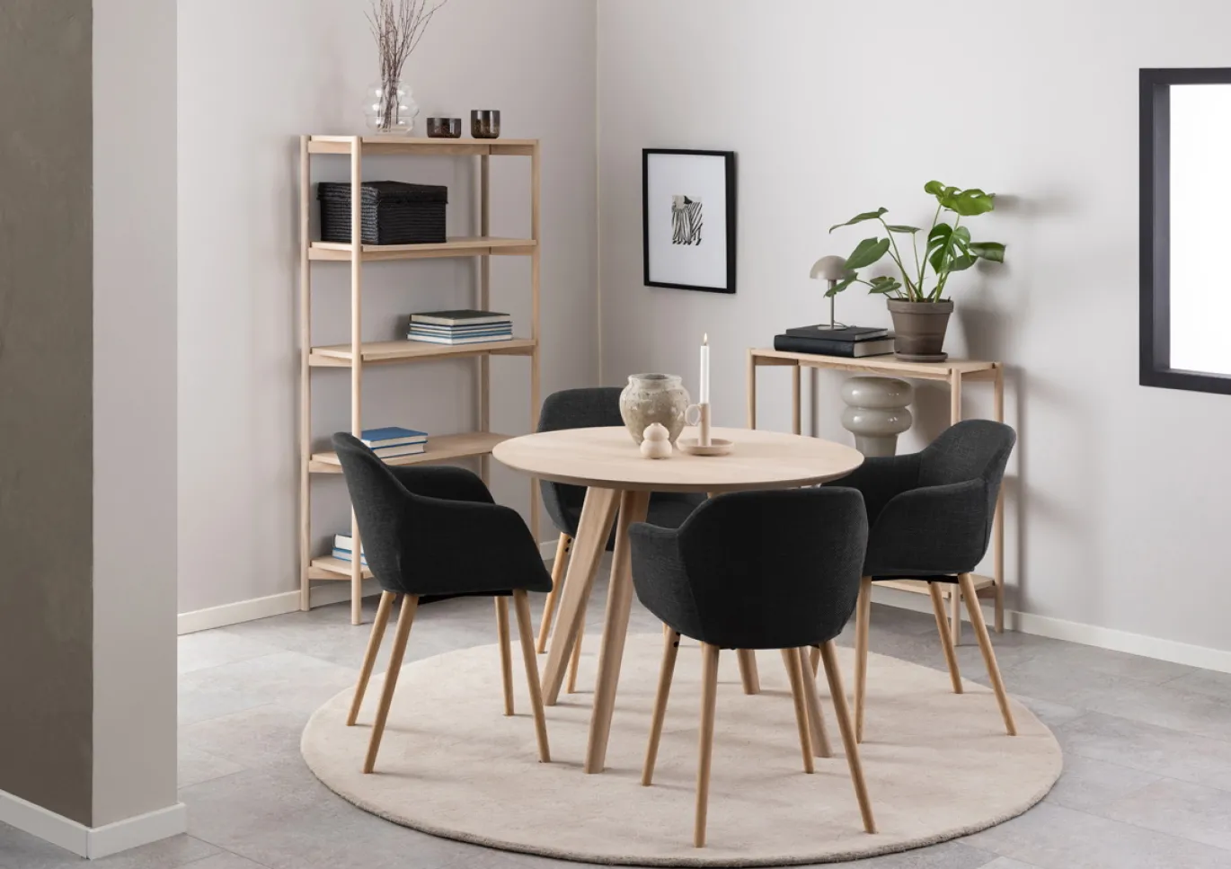 Eettafel Sezze Rond MDF Lichtbruin Ø100cm - Giga Living