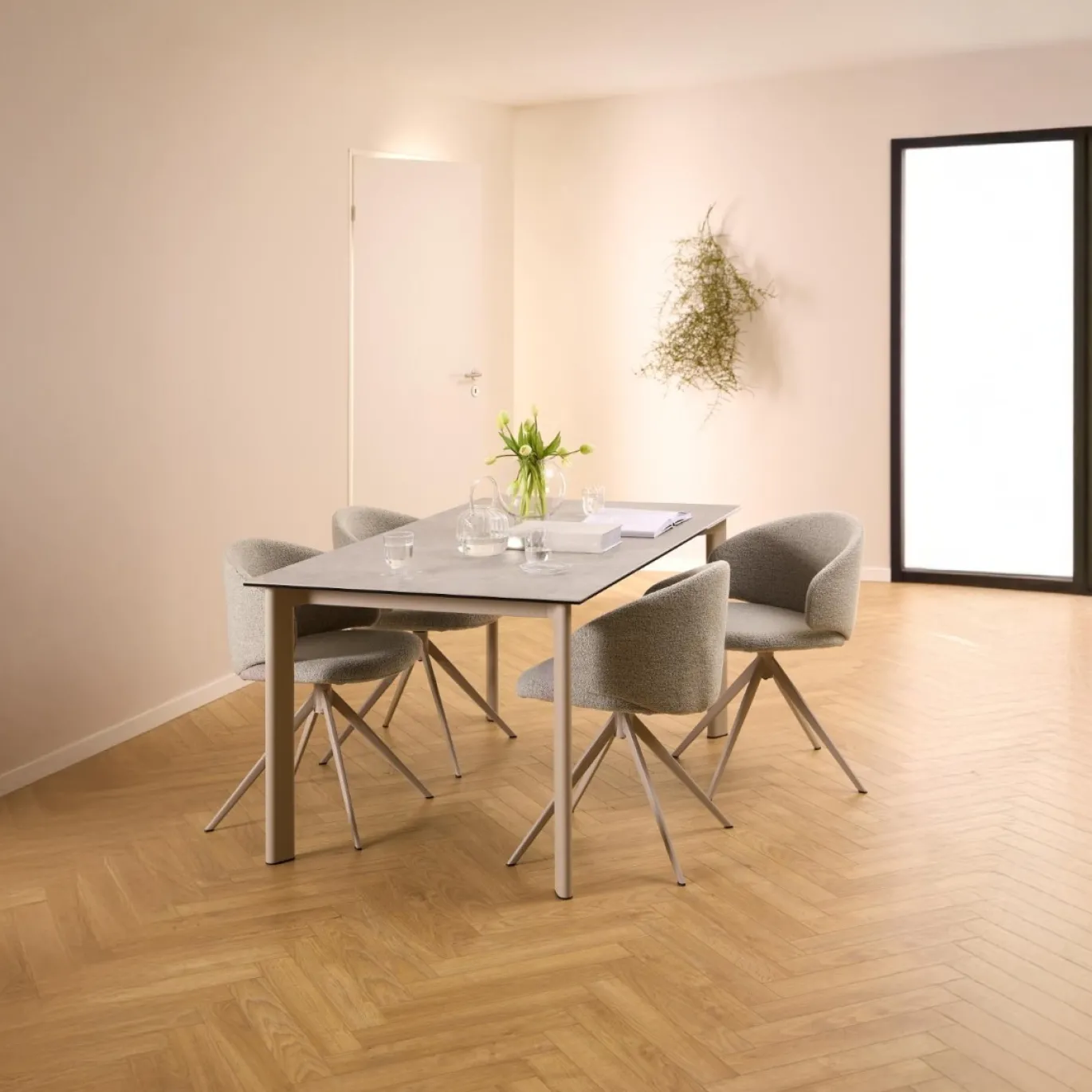 Eettafel Siger Keramiek Grijs Anista 160cm - Giga Living