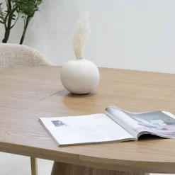 Eettafel Sivan Naturel Rond Uitschuifbaar 120-160cm - Giga Meubel