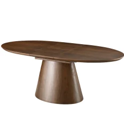 Eettafel Sivan Walnoot Ovaal Uitschuifbaar 160-200cm - Giga Meubel