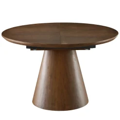 Eettafel Sivan Walnoot Rond Uitschuifbaar 120-160cm - Giga Meubel