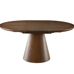 Eettafel Sivan Walnoot Rond Uitschuifbaar 120-160cm - Giga Meubel