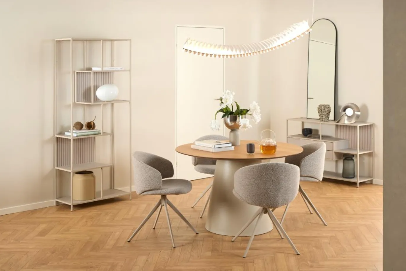 Eettafel Skagen Naturel/Grijs Ø120cm - Giga Living