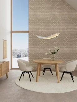 Eettafel Stanford Eiken Wit Ø120cm - Giga Living
