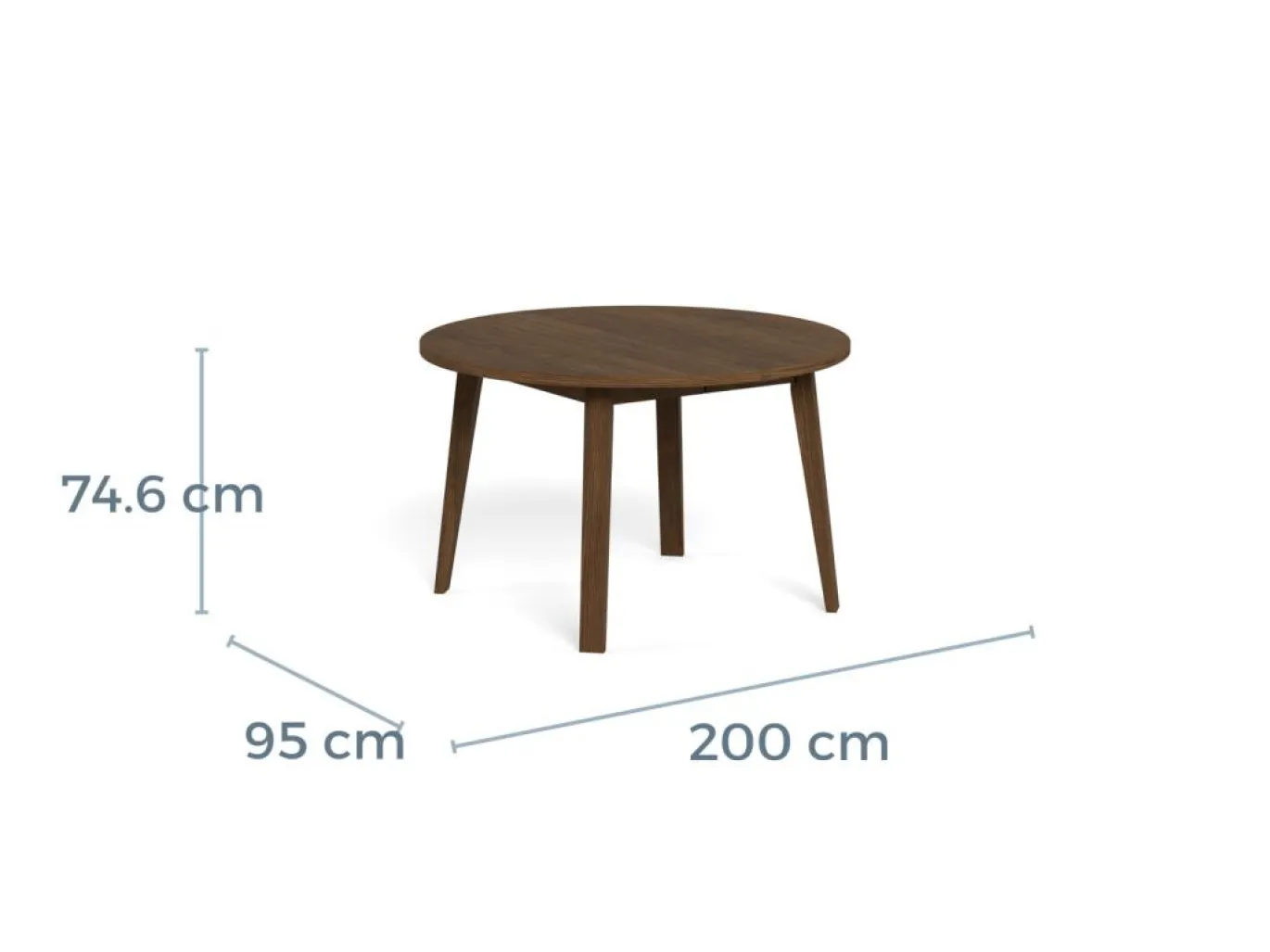 Eettafel Stanford Gerookt Eiken Ø120cm - Giga Living