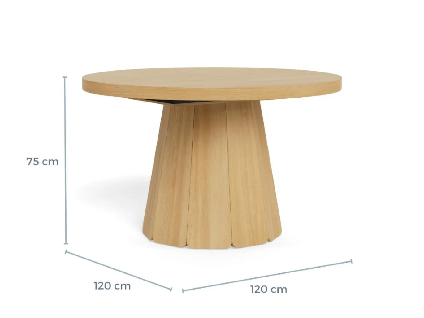 Eettafel Sterling Eiken Ø120-180cm - Giga Living