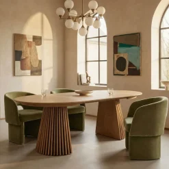 Eettafel Svendborg Naturel Uitschuifbaar Ø140-240cm - Giga Meubel
