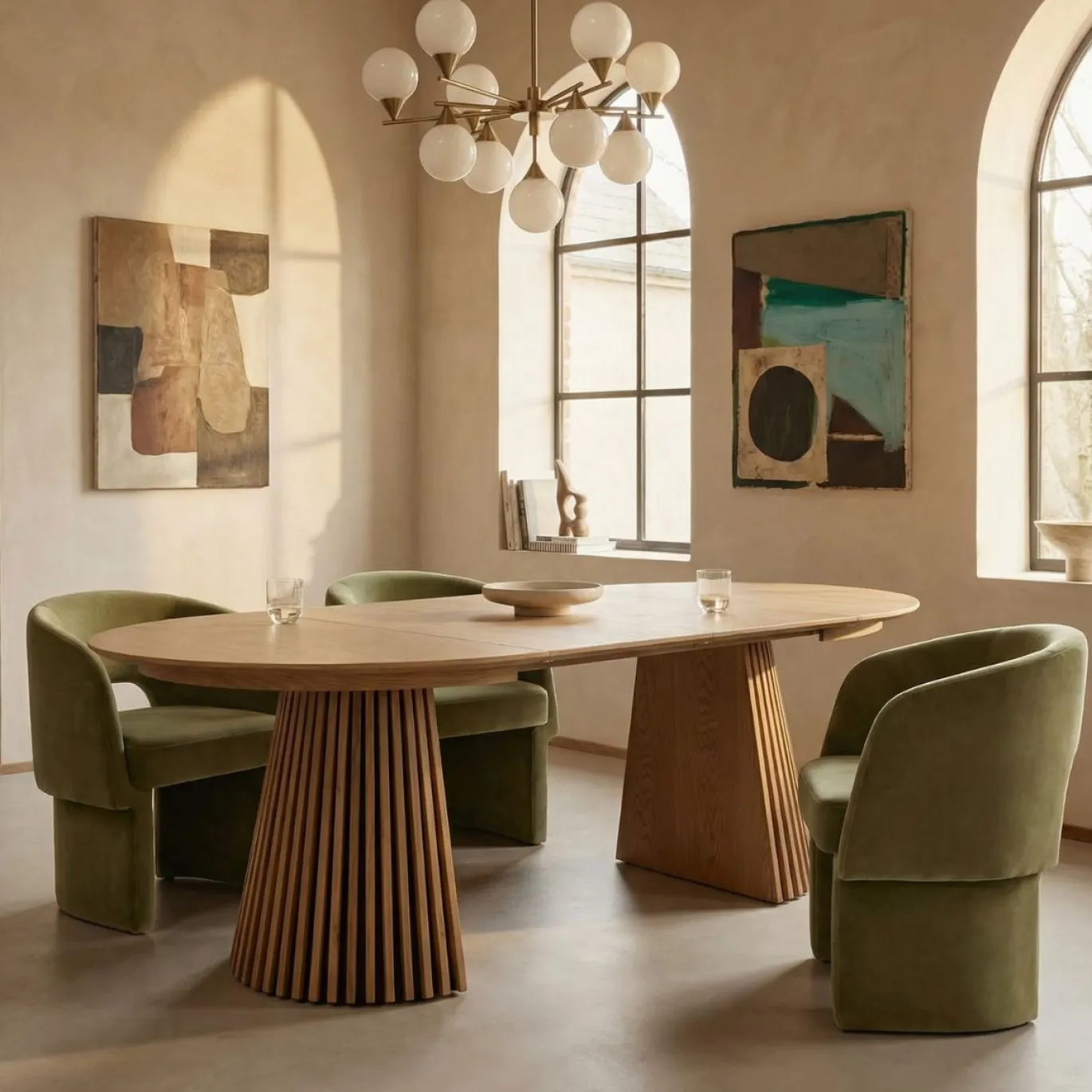Eettafel Svendborg Naturel Uitschuifbaar Ø140-240cm - Giga Meubel