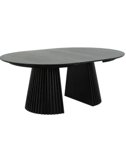 Eettafel Svendborg Zwart Uitschuifbaar Ø140-240cm - Giga Meubel