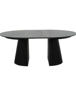 Eettafel Svendborg Zwart Uitschuifbaar Ø140-240cm - Giga Meubel
