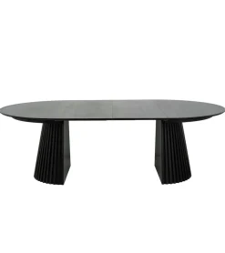Eettafel Svendborg Zwart Uitschuifbaar Ø140-240cm - Giga Meubel