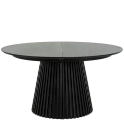 Eettafel Svendborg Zwart Uitschuifbaar Ø140-240cm - Giga Meubel