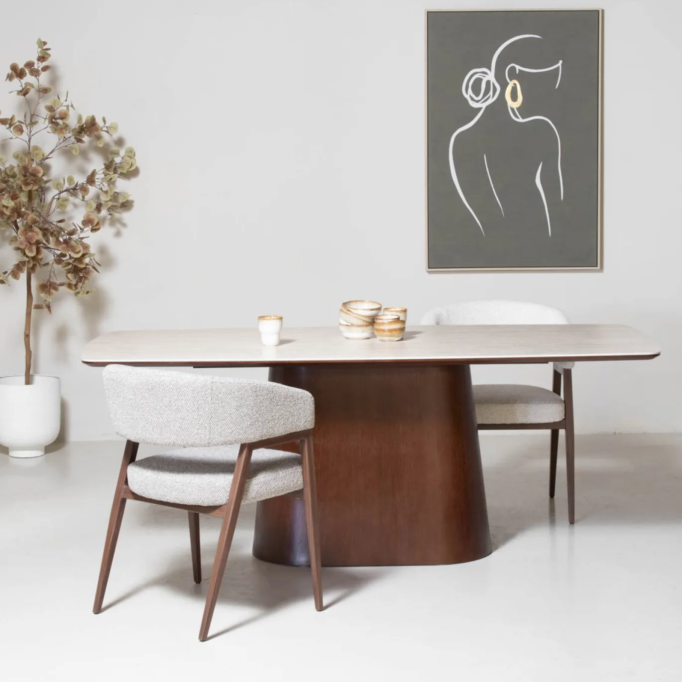 Eettafel Thomas Walnoot Keramisch 200cm - Giga Meubel