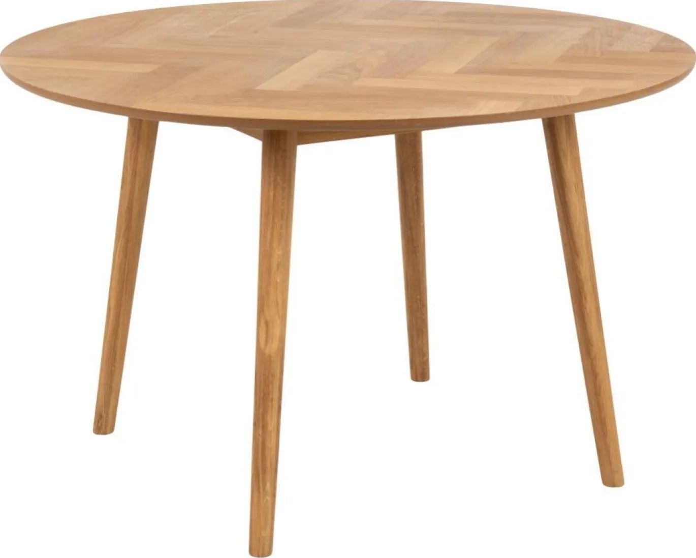 Eettafel Timor Visgraat MDF Naturel Ø120cm - Giga Living