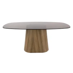 Eettafel Tinto Centro Deens Ovaal 215cm Brons Glas - Giga Meubel