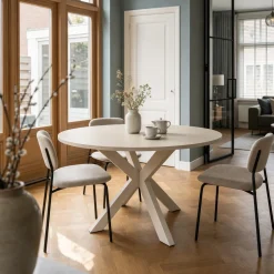 Eettafel Vancouver Beige Rond 120cm - Giga Meubel