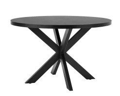Eettafel Vancouver Zwart Eiken Rond 120cm - Giga Meubel