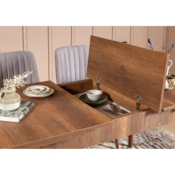 Eettafel Vina Uitschuifbaar Walnoot 130-165cm